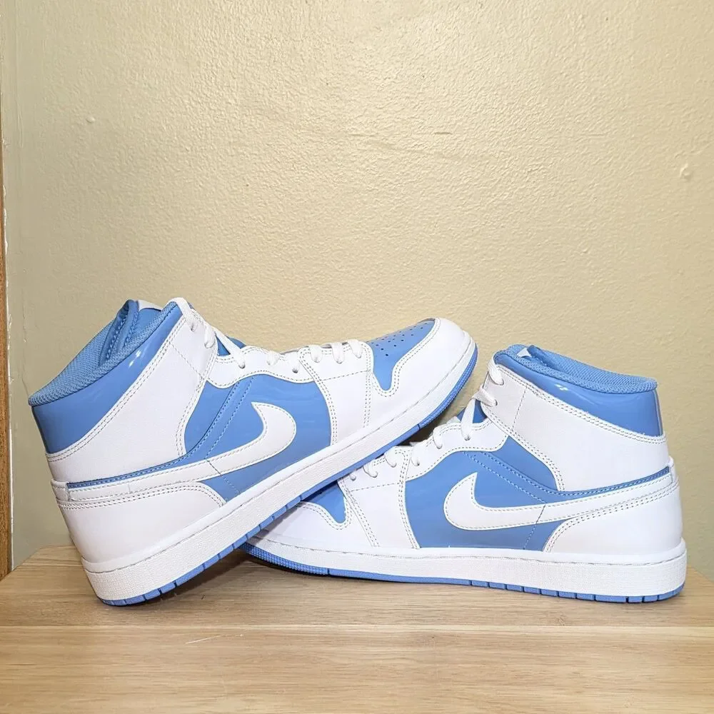 Nike Air Jordan 1 Mid SE Shoes White Legend Blue FZ2142-114 Men's Size 10.5